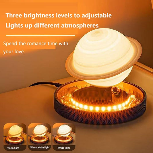 Levitating Saturn Moon Lamp – Floating 360° Rotating Light