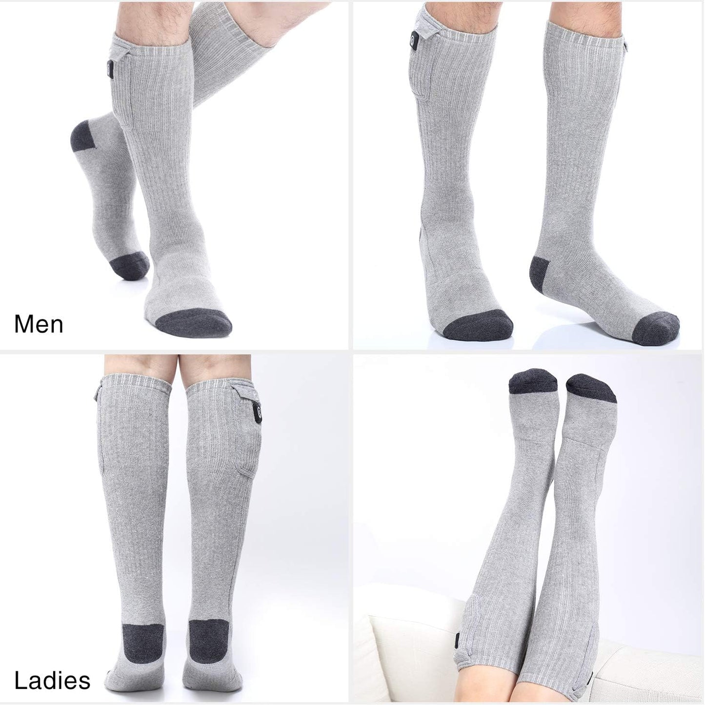 Heated Socks for Men Women, Electric Socks with 7.4V 2200mAh Rechargeable